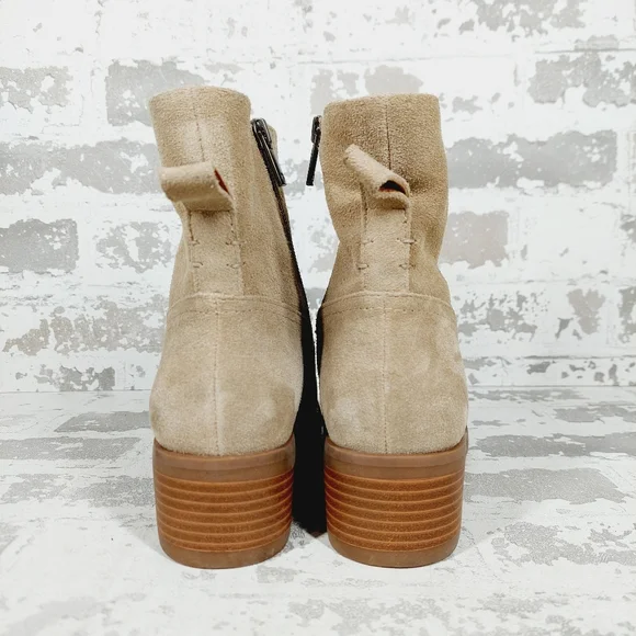 New Lucky Brand LK-Kazey Tan Suede Leathe Ankle Boots M170 - Picture 6 of 11